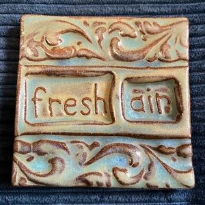 FRESH AIR TileSmile 3x3 Decorative Handmade Ceramic Green Blue Tile